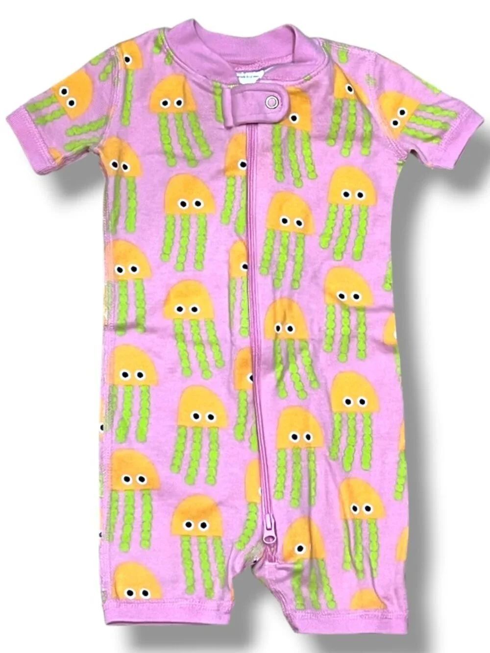 Hanna Andersson Jellyfish Print Shortie Zippered Summer Pajamas 3-6M